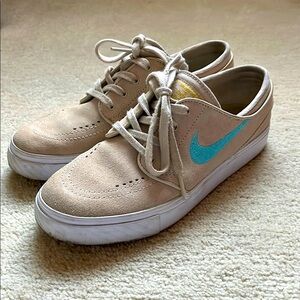 Nike Tan and Blue Sneakers